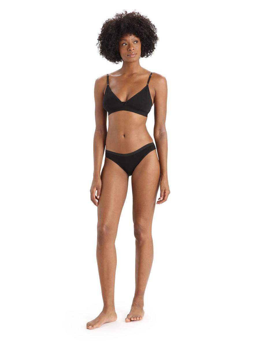 Women's Icebreaker Merino Siren Bikini Briefs One Piece & Sets Black | CA 1206YXFU